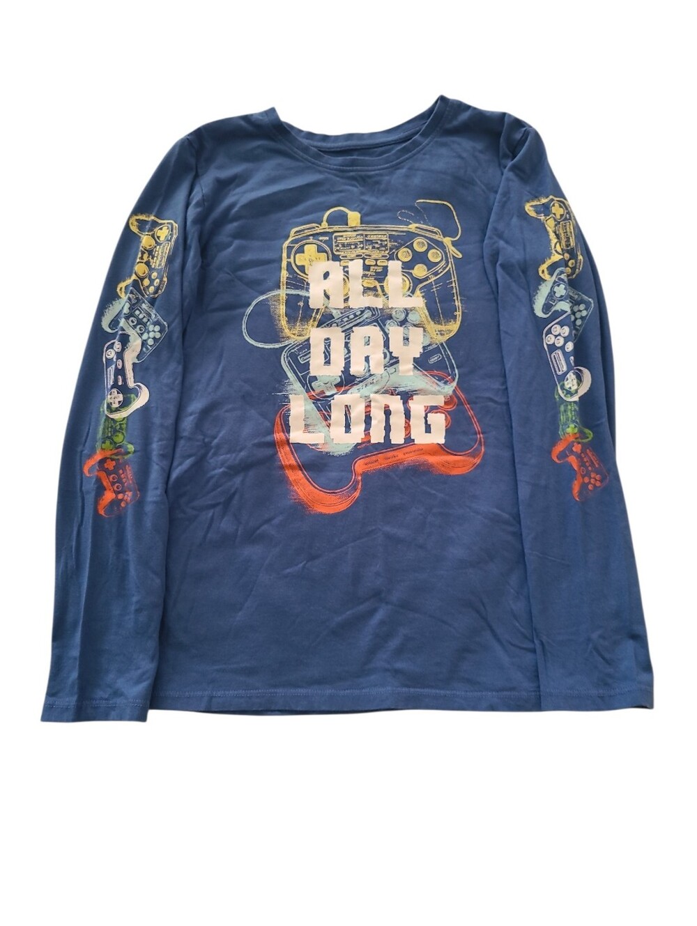 Lands End Boys Long Sleeved Graphic Gamer Tee Sz XL 14 - 16 EUC